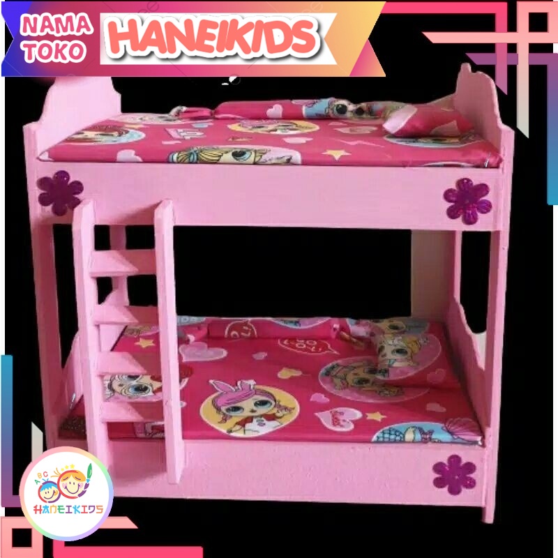 Jual Mainak Anak Ranjang Barbie / Tempat Tidur Tingkat Barbie / Kasur