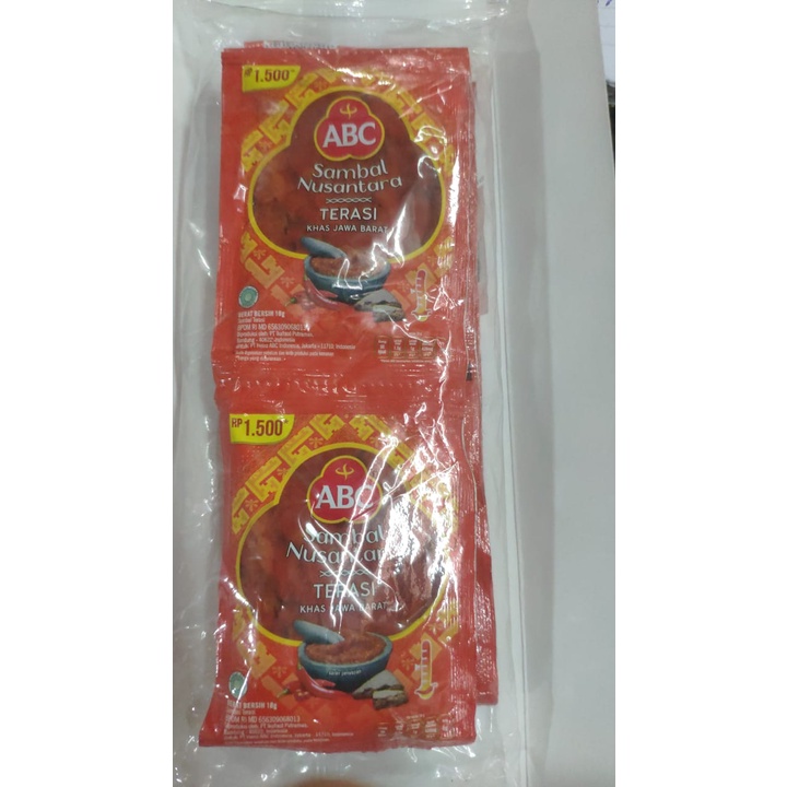 Jual Sambal Abc Terasi Nusantara Sachet Per Pack Isi 10pcs X 18gr