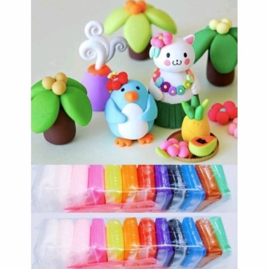 Jual BELLA | CLAY MAINAN ANAK MAGIC CLAY SOFT POLYMER ISI 12 MAINAN ...