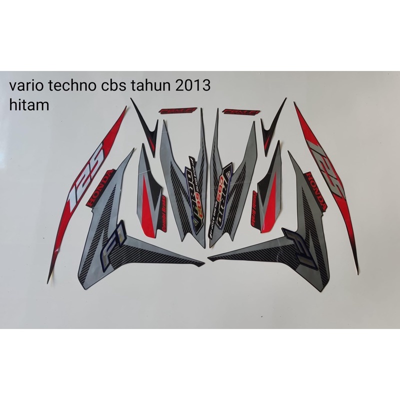 Jual stiker vario cbs idling stop 125 fi 2013 hitam / striping vario