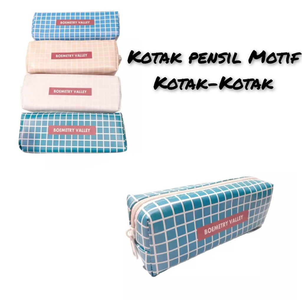 Jual Kotak Pensil Motif Kotak Kotak Pouch Kotak Pensil Murah