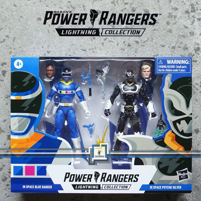 Power Rangers Lightning Collection In Space Blue Ranger Vs Silver Psycho Ranger Action Figure 2 Pack
