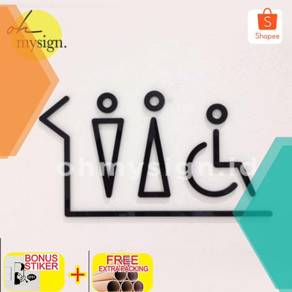 Jual TOILET SIGN ACRYLIC STICKER | TOILET LABEL SIGN Elegan | Shopee ...