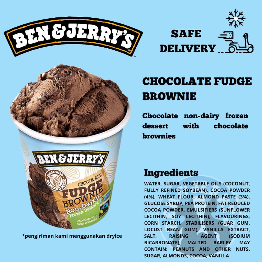 Jual Non Dairy Ben and Jerry's Chocolate Fudge Brownie 473 ML
