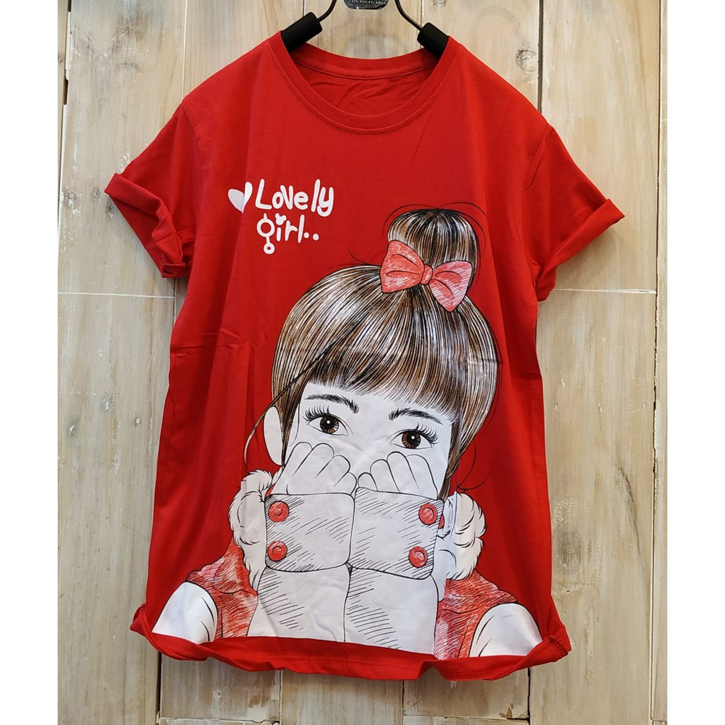 Jual 17244 KAOS CEWEK FIT L XL 3XL PAKAIAN TSHIRT TUMBLR TEE CASUAL