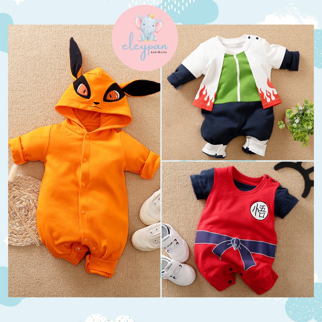 Jumper Bayi Motif Anime Dragonball Baju Anak Dragon Ball Goku Naruto Kyubi Pakaian Bayi Import Quality