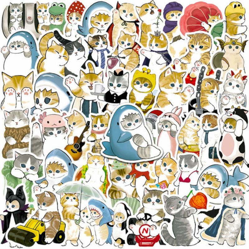 Jual Stiker Pack Kucing Style 260106- Stiker Aesthetic Keren Imut ...