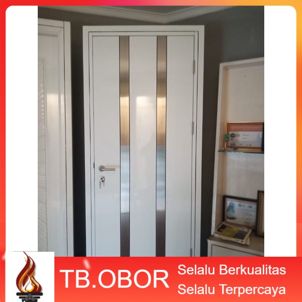 Jual Pintu Kamar Tidur Utama Rumah Baja Motif Garis List Stainless ...