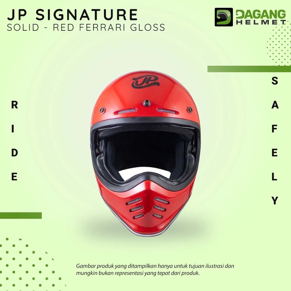Jual Helm Keren JP Retro Signature Solid Half Face Classic Helm Keren Helm Bagus