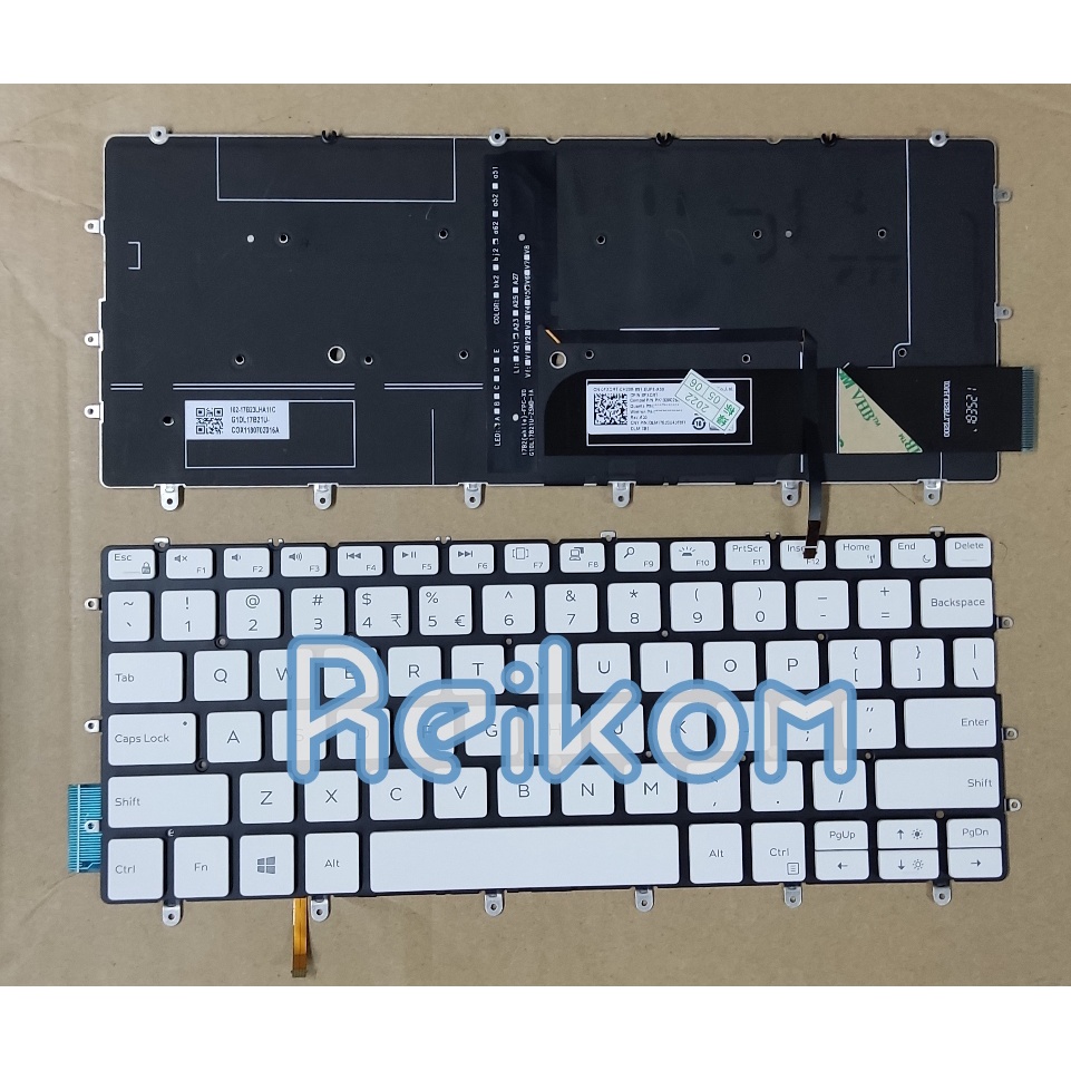 Replacement Keyboard For Dell XPS 13 9370 9380 – US Layout, White, 0RMCR1