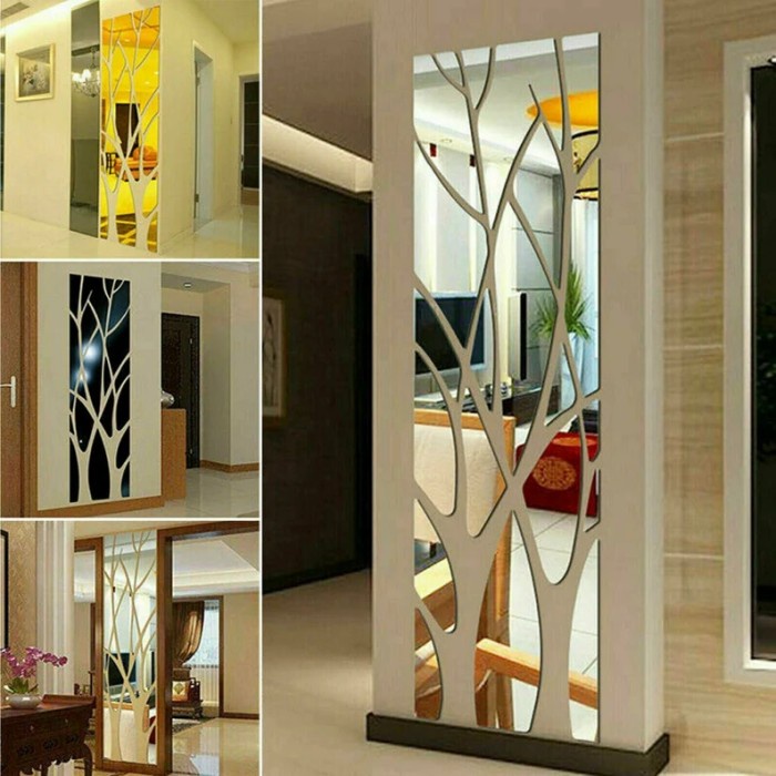 Cermin Dinding Pohon Wallpaper Dekorasi Wall Sticker 100x28