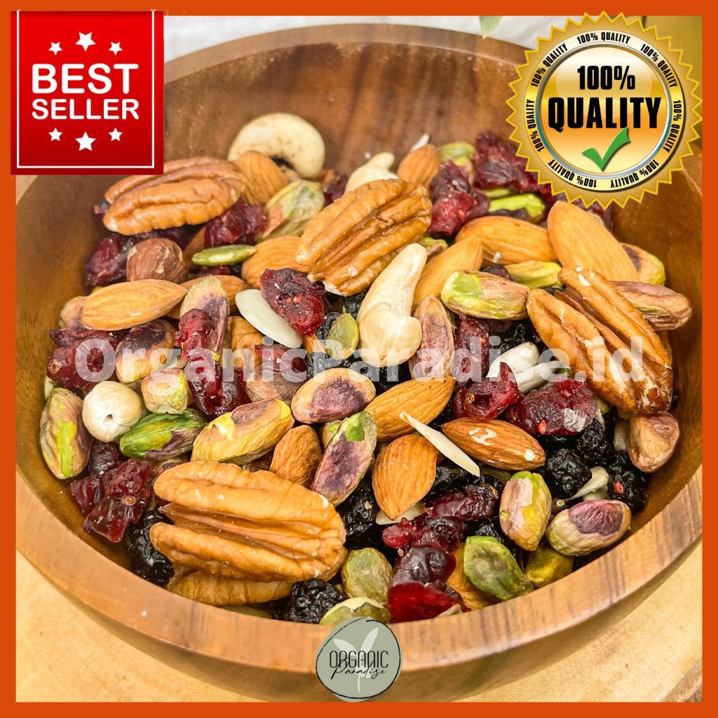Jual Trail Mix / Mixed Nuts Organic Please 500 gram Premium Quality