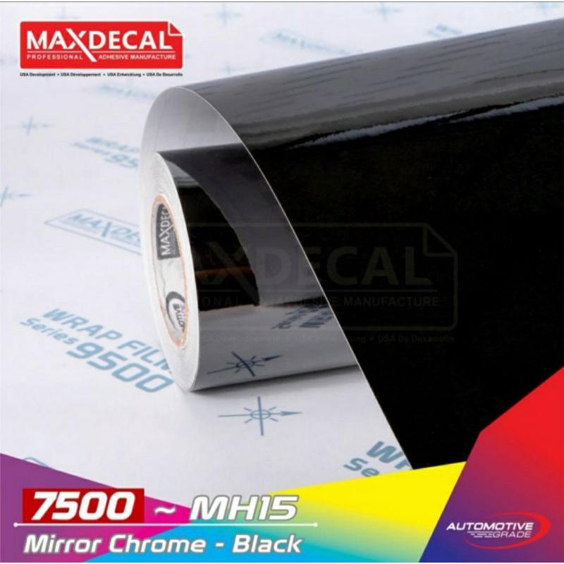 Jual Sticker Maxdecal 7500 MH15 Black Mirror Chrome Hitam Krom Premium ...