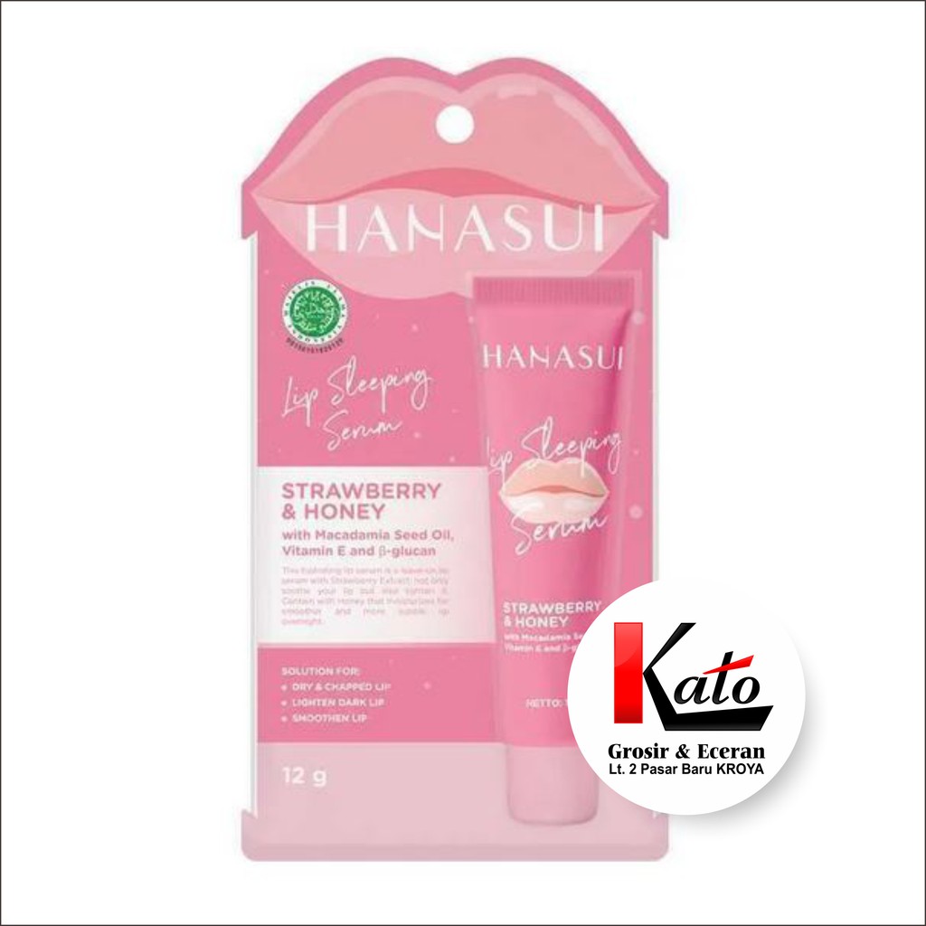 Jual Hanasui Lip Sleeping Serum Strawberry & Honey 12gr Kato Kroya ...