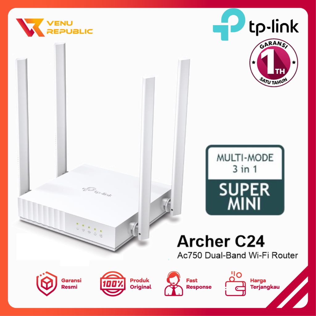 Jual Tp-link Archer C24 AC750 Dual-Band Wi-Fi Router High Speed Wi-Fi ...