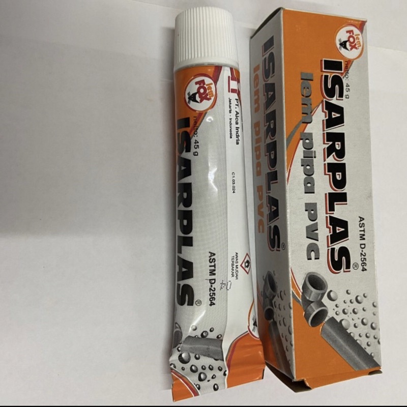 Jual ISARPLAS Lem pipa pvc odol 45gr paralon tube plast glue pipe ...