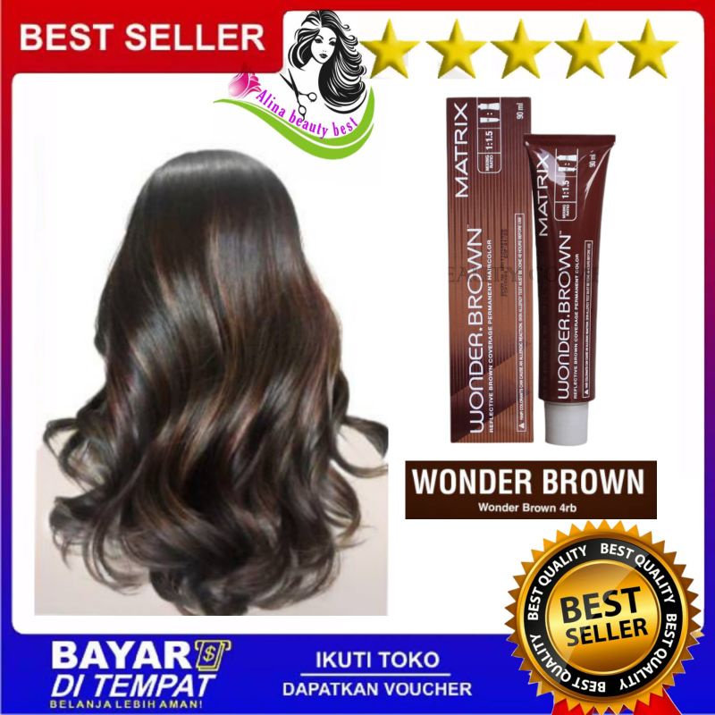 Jual cat rambut matrix wonder brown 4RB (red brown) | Shopee Indonesia