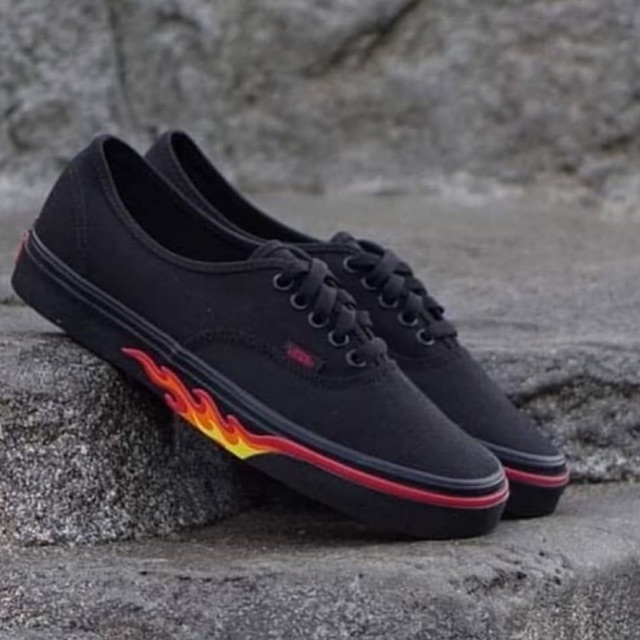Jual Vans Authentic Flame Wall Black Shopee Indonesia