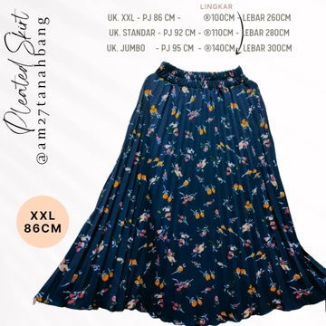 Rok Plisket Dewasa Motif Kembang Lily Premium Exclusive! Jumbo