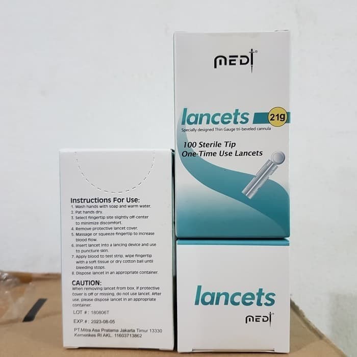 Jual LynCare Blood Lancet Medilance 21 G / Jarum Bekam Medi lancet 21G ...