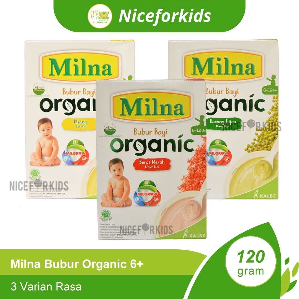 Jual Milna Bubur Bayi Organic 6+ 120gr Bubur Bayi Instant Organik