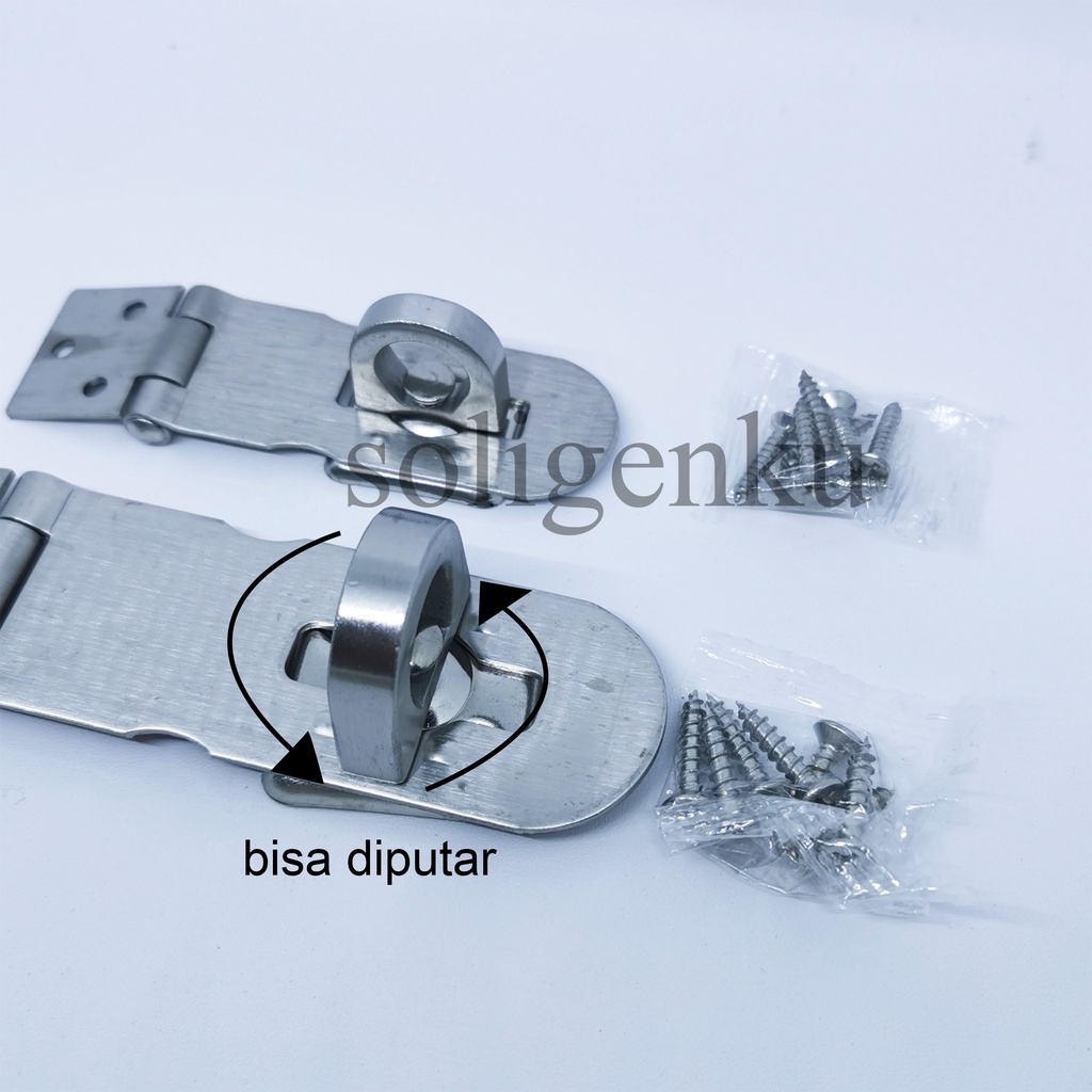 Jual Overpal Gembok SOLIGEN Medium Stainless Steel Grendel Kunci Pintu ...