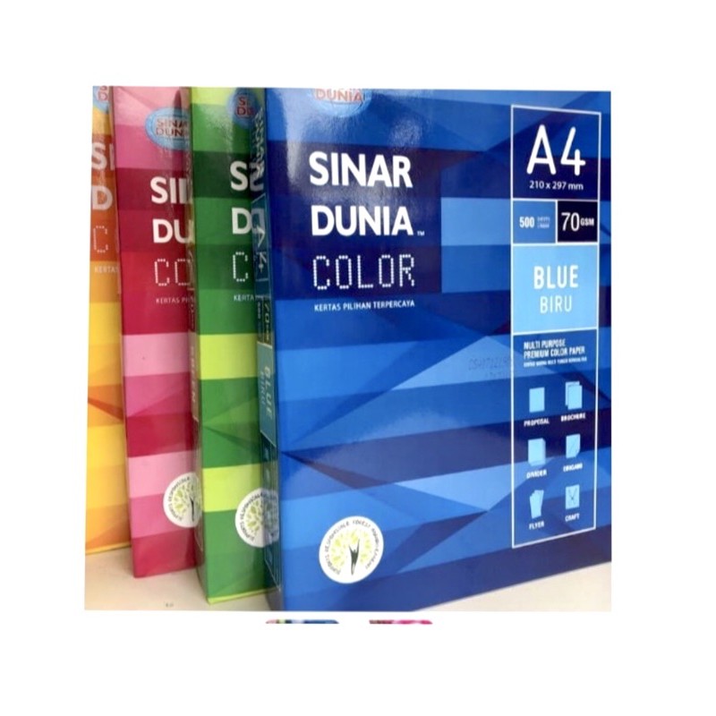 Jual KERTAS HVS WARNA A4 ECERAN 100 LEMBAR | Shopee Indonesia