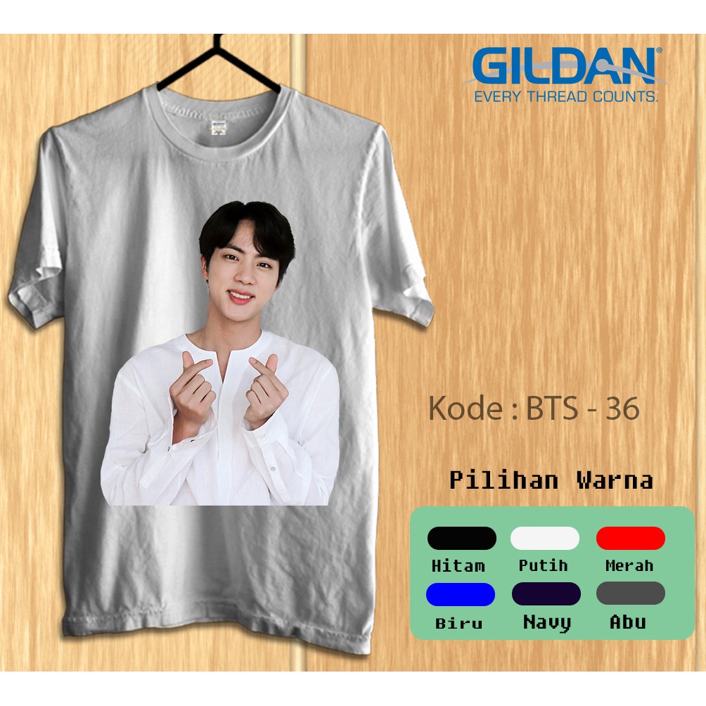 Jual KAOS SOFTSTYLE Jin BTS, personil group band Korea Kim seok Jin K ...