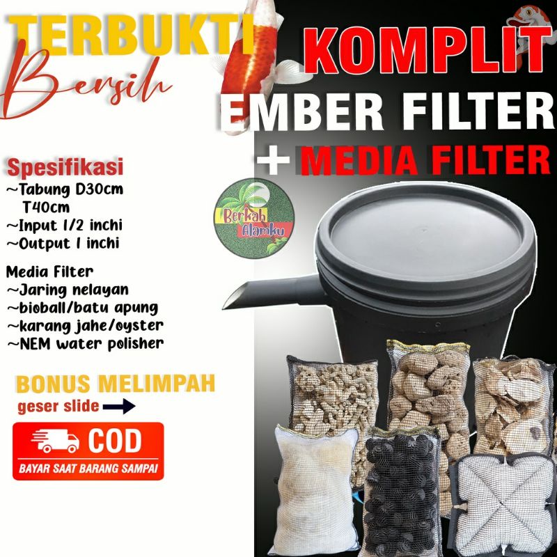 Jual ember Filter kolam ikan koi media filter lengkap penjernih air ...