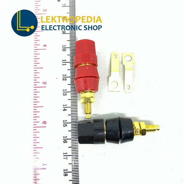 Jual Binding Post Gold Set Besar merah hitam Terminal Speaker Banana ...