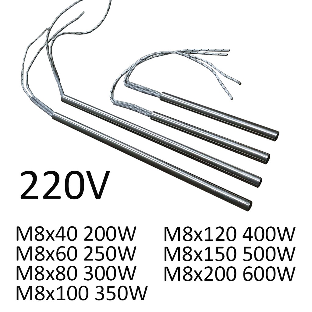 Jual Cartridge Heater 220V M8x40/60/80/100/120/150 Watt 150/250/300/400 ...