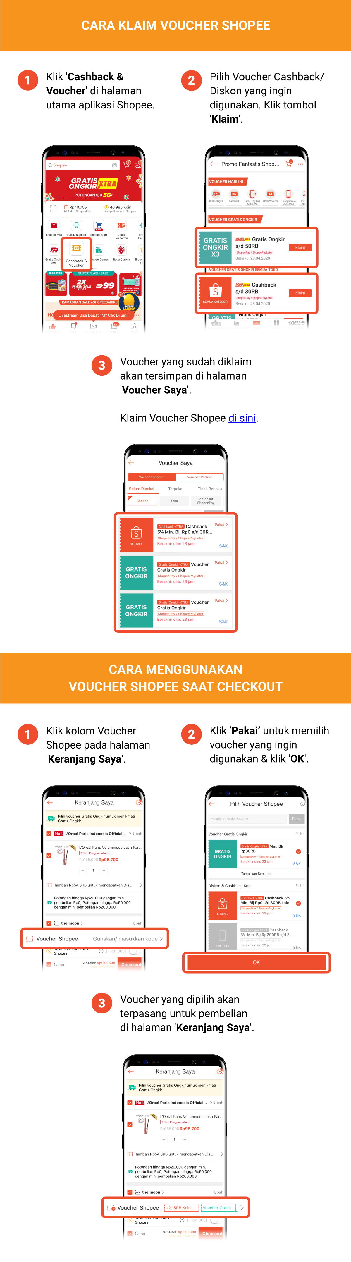 Cara Klaim & Pakai Voucher Di Shopee