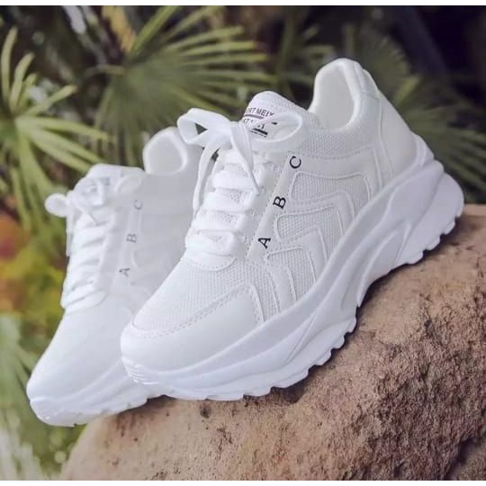 Jual Sepatu Wanita Sneakers Putih Sport Shoes ABC NEW | Shopee Indonesia