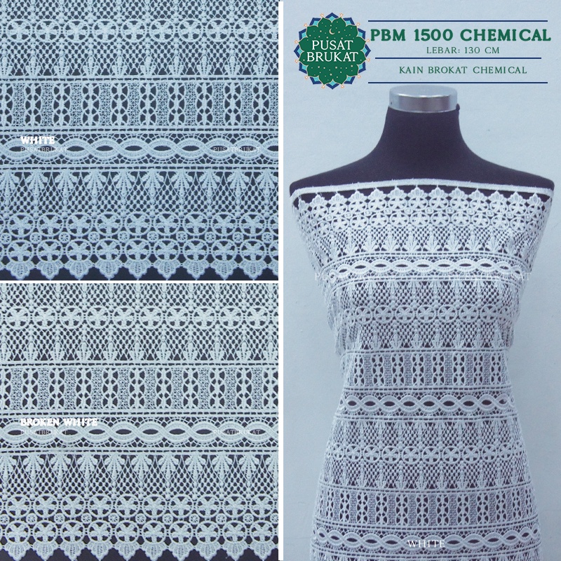 Jual KAIN BRUKAT BRIDAL CHEMICAL - BROKAT PRADA / OKKY BORDIR, WHITE ...