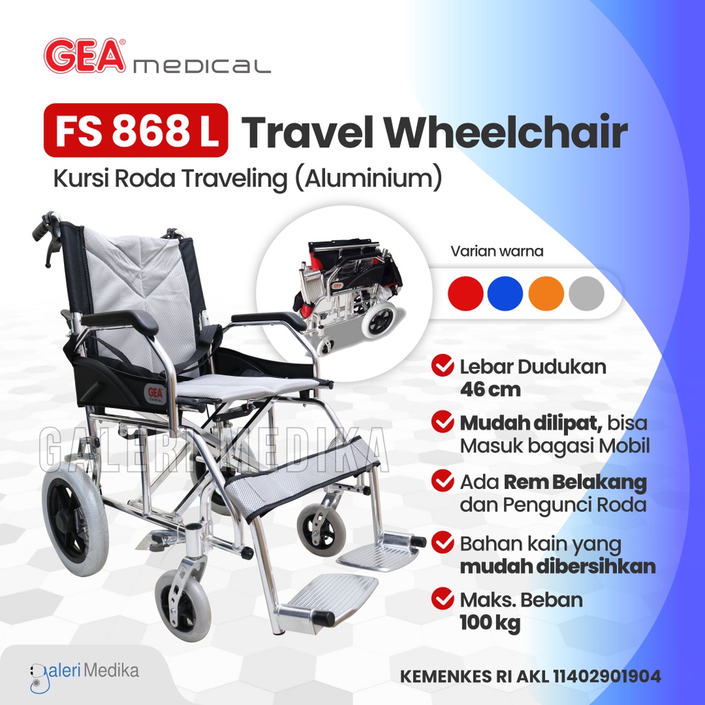 Jual Khusus Gojek Kursi Roda Travel Alumunium Travel Wheelchair Gea