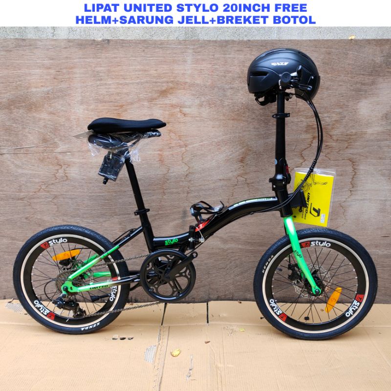 Jual Sepeda Lipat United Stylo New 20Inch Free Helm+Sarung jell+Breket ...