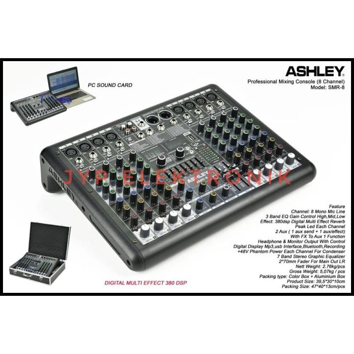 Jual Mixer Ashley 8 Channel Smr 8/Smr8/ Smr-8/ Smr - 8 New + Koper ...