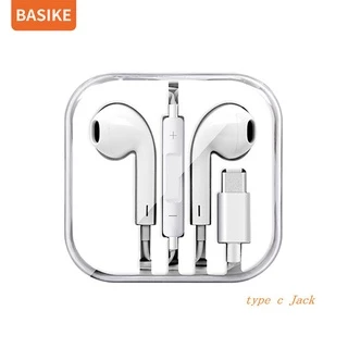 (HOT)BASIKE Headset kabel Gaming Type C Music In Ear Handsfree for iPhone xiaomi Samsung Oppo Vivo