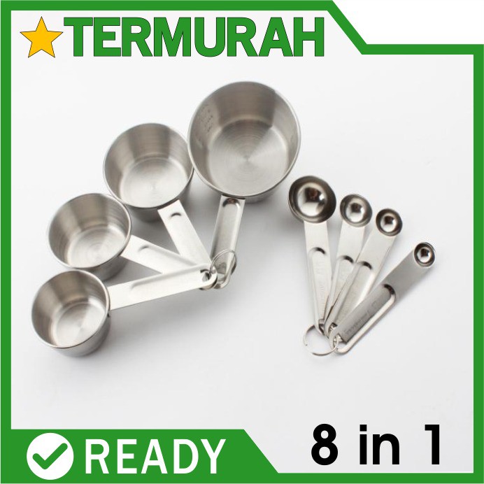 Jual Sendok Takar Stainless 8in1 Set Ukur Measuring Spoon Cup Cups Spoons 8 In 1 Shopee Indonesia 7053