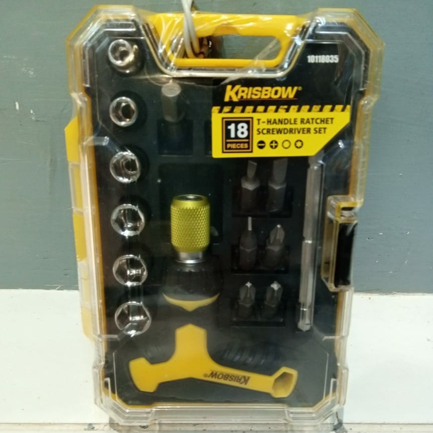 Jual KRISBOW T HANDLE RATCHET SCREWDRIVER SET 18PC Shopee Indonesia