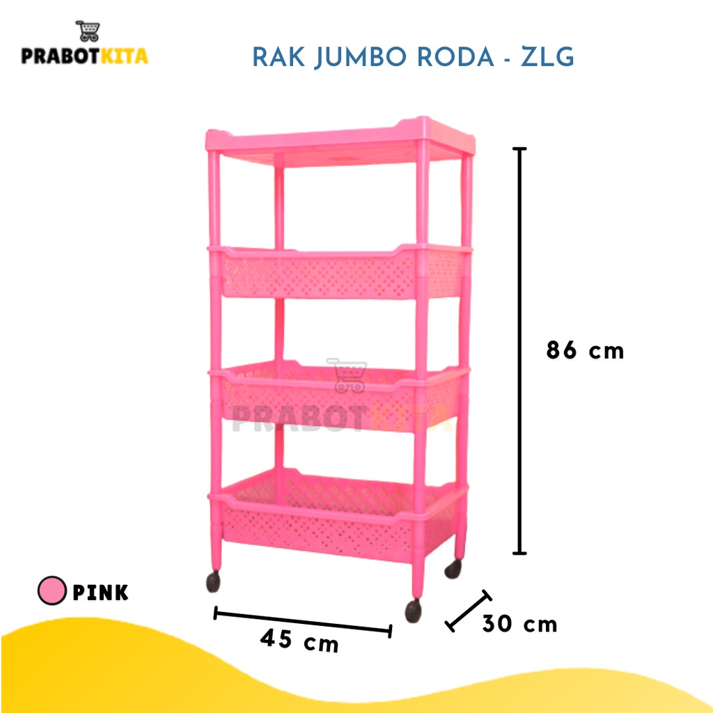Jual Rak Plastik Jumbo Roda Susun 4 / Rak Roda Rak Besar Serbaguna ...