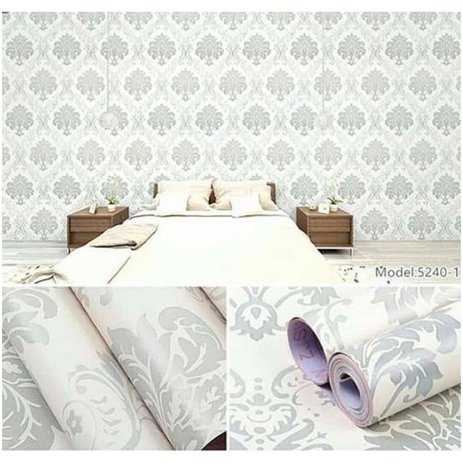 Jual Wallpaper Dinding Motif Batik Silver Eropa Vintage 10m X 45cm Shopee Indonesia 8566