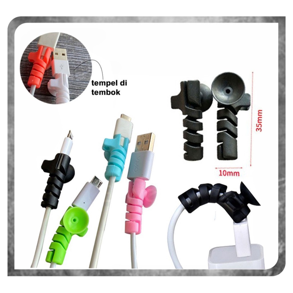 4pcs Spiral Charger Cable Protector with Sucker Suction