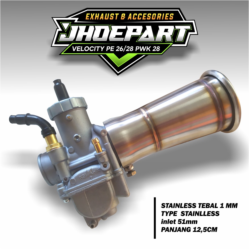 Jual CARBURETOR AIR FUNNEL TRUMPET VELOCITY STACK 50mm stainless