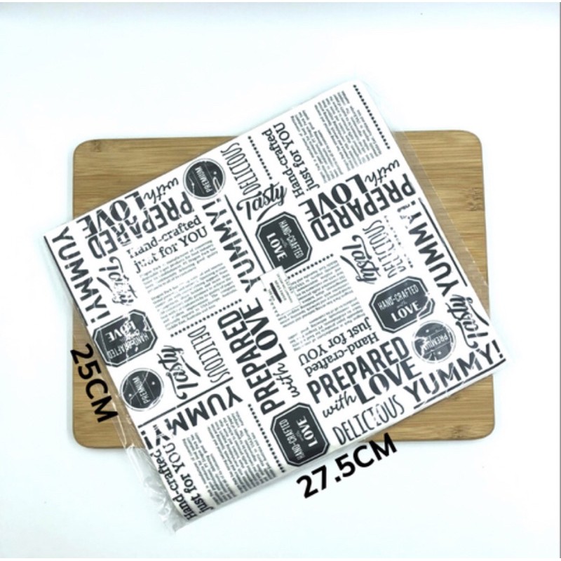 Jual 100pcs - Paper Wrap Food Grade Kertas Nasi Roti Laminasi Anti ...