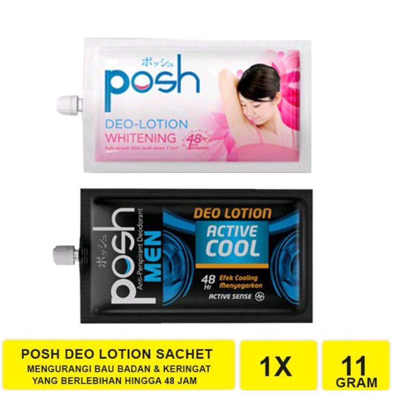 Jual POSH Deodorant Lotion Whitening 11g Shopee Indonesia