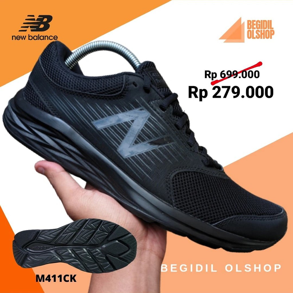 Jual Sepatu New Balance M411CK1 orignal Full Black Shopee Indonesia