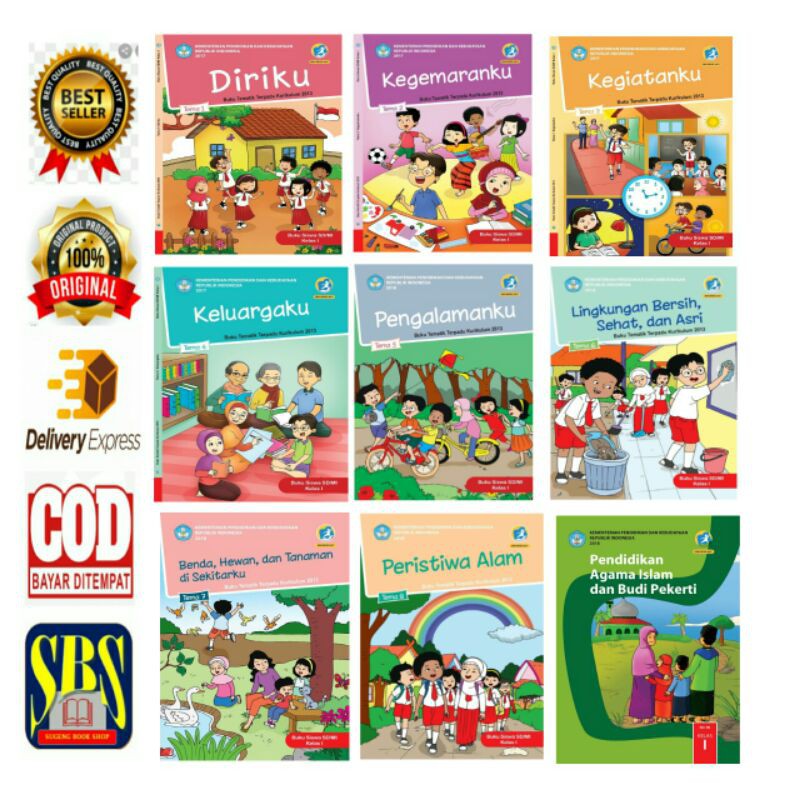 Jual Buku Tematik Kelas 1 Tema 1-2-3-4-5-6-7-8 + PAI Edisi Revisi Tahun ...