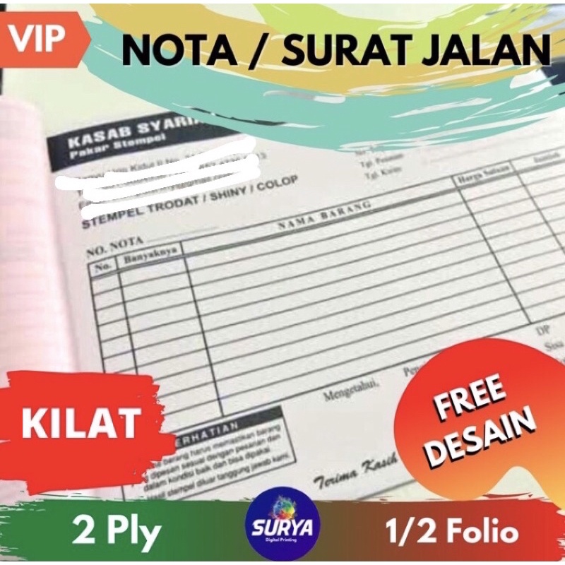 Jual CETAK SURAT JALAN / NOTA 1/2 FOLIO 2PLY | Shopee Indonesia
