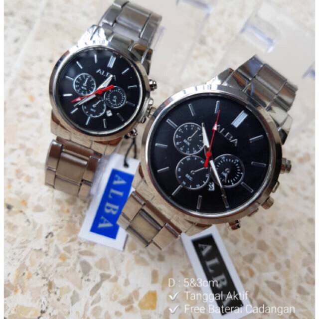 Jual jam tangan couple alba TGL AKTIF rante murah | Shopee Indonesia